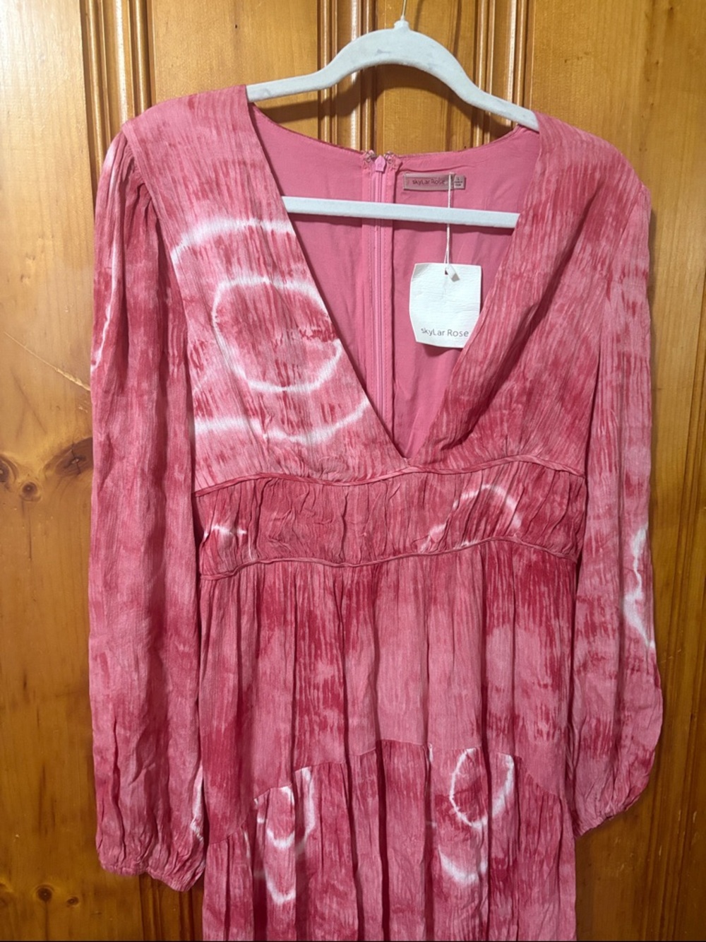 NEW! Skylar Rose Pink Tie Dye Boho High Low Dress - Size Large - Picture 3 of 8